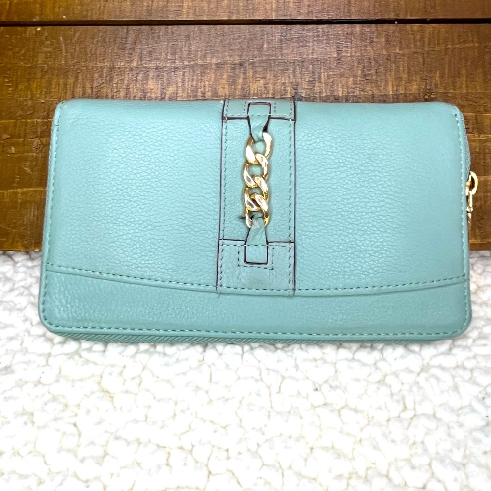 Perlina NY Mint Green Leather Wallet